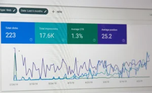 Google Search Console showing SEO perfomance results